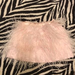 Feathered light pink skirt